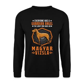 Magyar Vizsla Schutzengel Drahthaar Vizsla - Unisex Pullover - Schwarz - Vorne - Alina (178cm) & Michal (187cm)