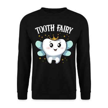 Cute Kawaii Tooth Fairy Milk Tooth - Unisex Sweatshirt - black - Front - Alina (178cm) & Michal (187cm)