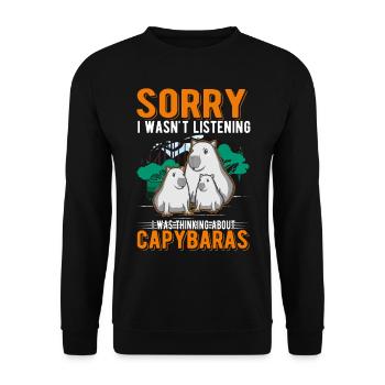 Capybara Wasserschwein Capibara - Unisex Sweatshirt - black - Front - Alina (178cm) & Michal (187cm)