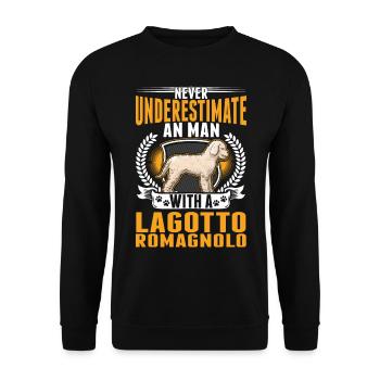 Lagotto Romagnolo Man Lagotti Truffle Dog - Unisex Sweatshirt - black - Front - Alina (178cm) & Michal (187cm)