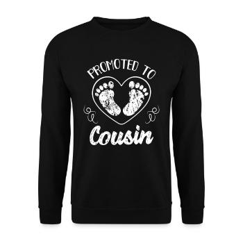Zum Cousin Befördert Vetter Cousine - Unisex Pullover - Schwarz - Vorne - Alina (178cm) & Michal (187cm)