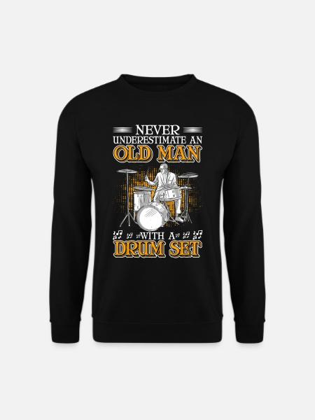 Drums Old Man Drummer Drummer - Uniseks sweater - zwart