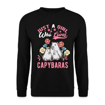 Just a girl who loves capybaras capybara - Unisex Sweatshirt - black - Front - Alina (178cm) & Michal (187cm)