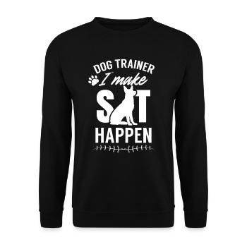 Dog Trainer Dog School Dog Handler Saying - Unisex Sweatshirt - black - Front - Alina (178cm) & Michal (187cm)