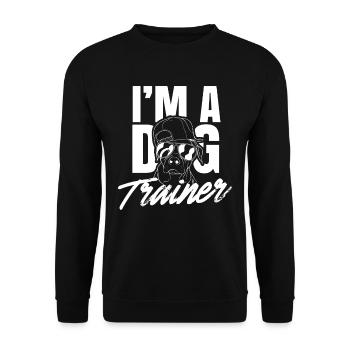 I am a dog trainer dog handler dog school - Unisex Sweatshirt - black - Front - Alina (178cm) & Michal (187cm)