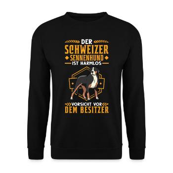 Großer Schweizer Sennenhund Besitzer - Unisex Pullover - Schwarz - Vorne - Alina (178cm) & Michal (187cm)