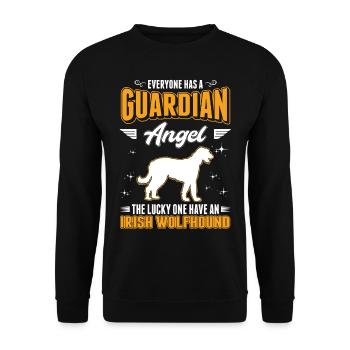 Irish Wolfhound Guardian Angel Irish Wolfhound - Sweat-shirt Unisexe - noir - Devant - Alina (178cm) & Michal (187cm)