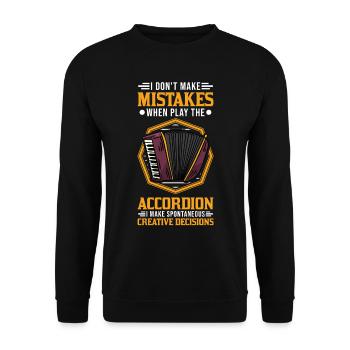 I don't make Mistakes Accordion Accordion Accordion - Unisex Sweatshirt - black - Front - Alina (178cm) & Michal (187cm)