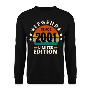 LEGEND 2001, VINTAGE 2001 - Unisex Sweatshirt - black - Front - Alina (178cm) & Michal (187cm)