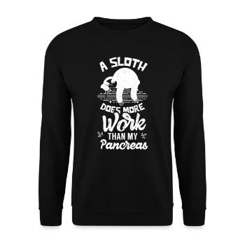Un paresseux fonctionne plus que le pancréas - Sweat-shirt Unisexe - noir - Devant - Alina (178cm) & Michal (187cm)