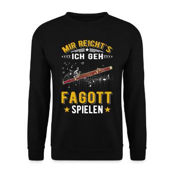 Mir reichts Ich geh Fagott spielen Fagottist - Unisex Pullover - Schwarz - Vorne - Alina (178cm) & Michal (187cm)