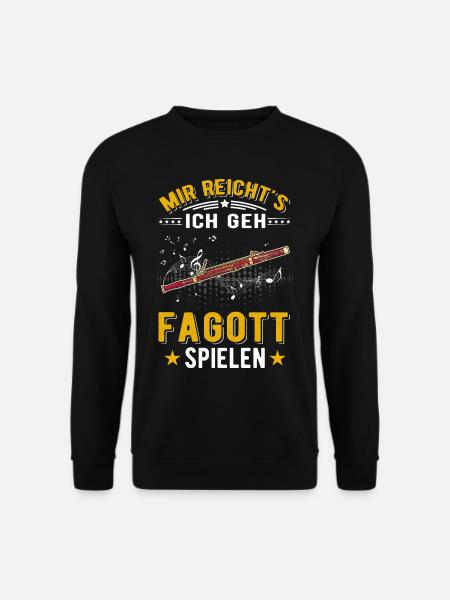 Mir reichts Ich geh Fagott spielen Fagottist - Unisex Pullover - Schwarz