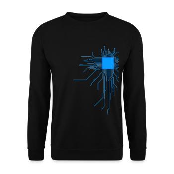 platine blau computer pc Admin Core cpu Nerd code - Unisex Pullover - Schwarz - Vorne - Alina (178cm) & Michal (187cm)