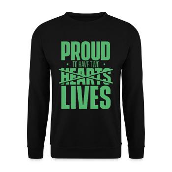 Proud to Have Two Hearts Life Surgery Patient Heart - Unisex Sweatshirt - black - Front - Alina (178cm) & Michal (187cm)