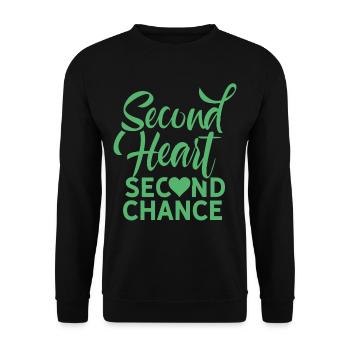 Second Heart Second Chance Surgery Heart Transplant - Unisex Sweatshirt - black - Front - Alina (178cm) & Michal (187cm)