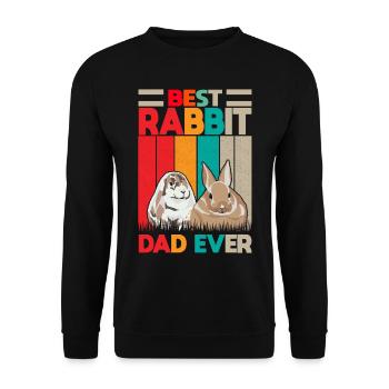 Best Rabbit Dad Ever Kaninchen Häschen Hase - Unisex Pullover - Schwarz - Vorne - Alina (178cm) & Michal (187cm)