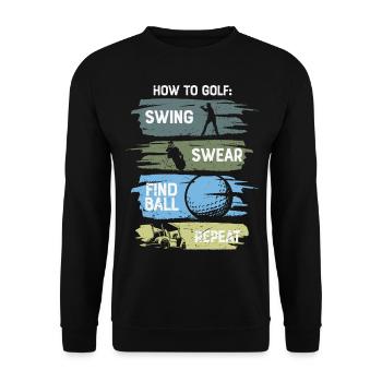 How To Golf Funny - Unisex Sweatshirt - black - Front - Alina (178cm) & Michal (187cm)