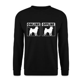 Shiba Inu Internet Online Akita Inu - Unisex Pullover - Schwarz - Vorne - Alina (178cm) & Michal (187cm)