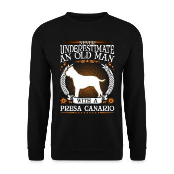 Presa Canario Alter Mann Dogo Canario - Unisex Pullover - Schwarz - Vorne - Alina (178cm) & Michal (187cm)