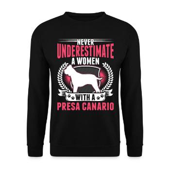 Presa Canario Frau Dogo Canario - Unisex Pullover - Schwarz - Vorne - Alina (178cm) & Michal (187cm)