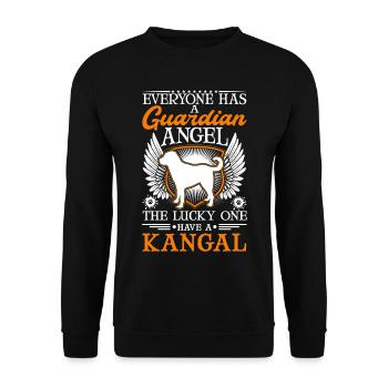 Kangal Schutzengel Anatolischer Hirtenhund - Unisex Pullover - Schwarz - Vorne - Alina (178cm) & Michal (187cm)