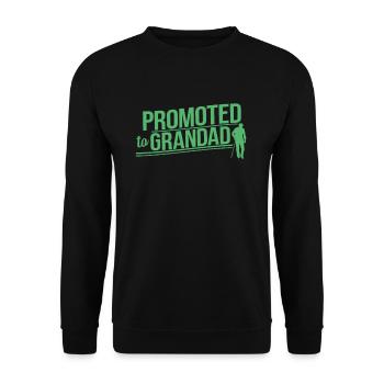 Befördert zum Großvater Großpapa Opi Opa - Unisex Pullover - Schwarz - Vorne - Alina (178cm) & Michal (187cm)