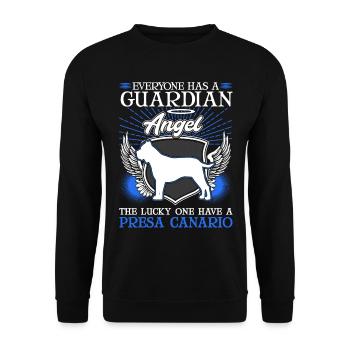 Presa Canario Schutzengel Dogo Canario - Unisex Pullover - Schwarz - Vorne - Alina (178cm) & Michal (187cm)