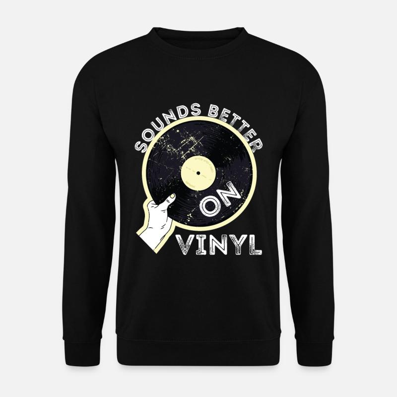 Old School Turntable DJ Sounds Better On Vinyl - Unisex Pullover - Schwarz