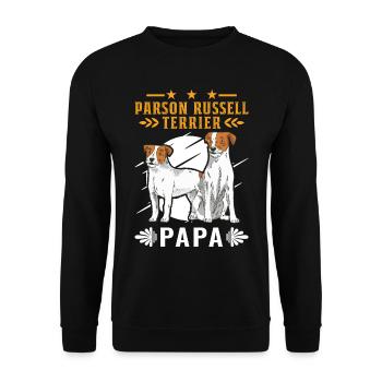 Parson Russell Terrier Papa - Unisex Pullover - Schwarz - Vorne - Alina (178cm) & Michal (187cm)