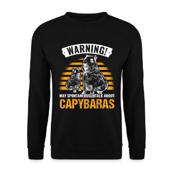 Avertissement Peut parler spontanément de Capybaras - Sweat-shirt Unisexe - noir - Devant - Alina (178cm) & Michal (187cm)