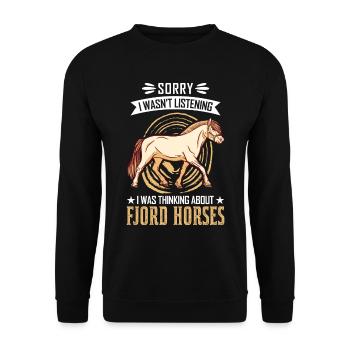 Fjord Horse Norwegian Horse Fjord Horse - Unisex Sweatshirt - black - Front - Alina (178cm) & Michal (187cm)