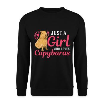 Just a girl who loves capybaras capybara - Unisex Sweatshirt - black - Front - Alina (178cm) & Michal (187cm)
