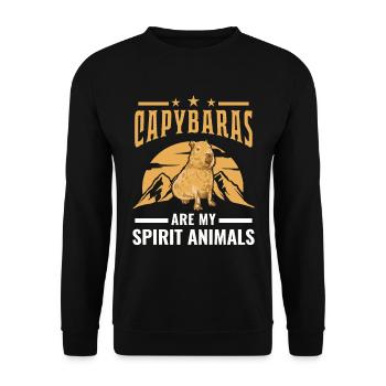 Les capybaras sont mes animaux spirituels capybara - Sweat-shirt Unisexe - noir - Devant - Alina (178cm) & Michal (187cm)