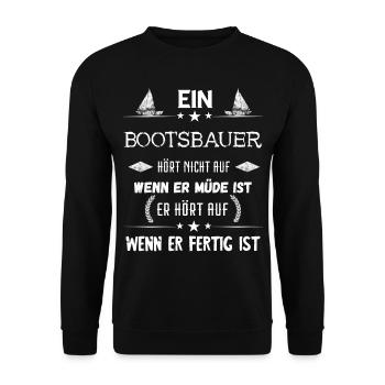 Bootsbauer Schiffe Boote Bauen Bootsbau Beruf - Unisex Pullover - Schwarz - Vorne - Alina (178cm) & Michal (187cm)