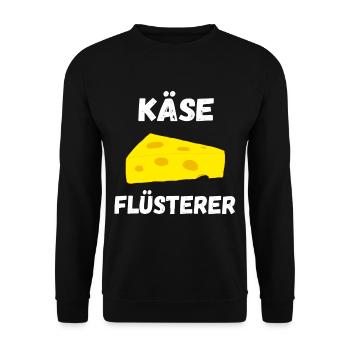 Käse Flüsterer Löchriger Käse Gouda Edamer - Unisex Pullover - Schwarz - Vorne - Alina (178cm) & Michal (187cm)