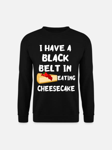 Lustiger Kuchen Dessert Schwarzer Gürtel Im Käseku - Unisex Pullover - Schwarz