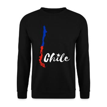 Chile Karte Umriss Chilenische Flagge Chile Reise - Unisex Pullover - Schwarz - Vorne - Alina (178cm) & Michal (187cm)