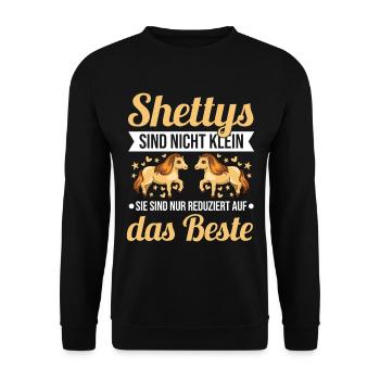 Shettys sind nicht klein Reduziert auf das Beste - Unisex Pullover - Schwarz - Vorne - Alina (178cm) & Michal (187cm)