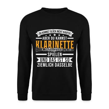 Klarinette Glück Klarinettist - Unisex Pullover - Schwarz - Vorne - Alina (178cm) & Michal (187cm)