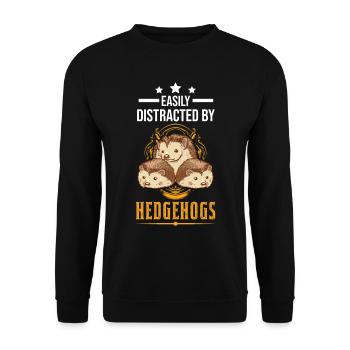 Facilement distrait par Hedgehogs Hedgehog Spiny Organ - Sweat-shirt Unisexe - noir - Devant - Alina (178cm) & Michal (187cm)