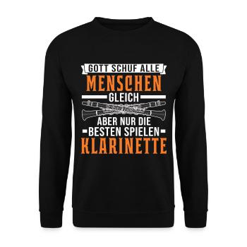 Klarinette Gott Klarinettist - Unisex Pullover - Schwarz - Vorne - Alina (178cm) & Michal (187cm)