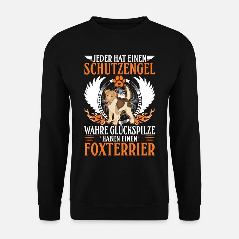 Foxterrier Schutzengel Foxterrier Drahthaar - Unisex Pullover - Schwarz