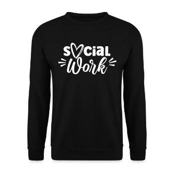 Travail social Travailleur social Travail social Profession - Sweat-shirt Unisexe - noir - Devant - Alina (178cm) & Michal (187cm)