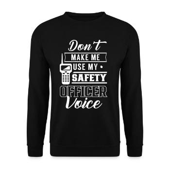 Sicherheitsbeauftragter Stimme Sicherheit Safety - Unisex Pullover - Schwarz - Vorne - Alina (178cm) & Michal (187cm)