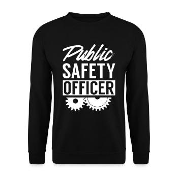 Beauftragter Für Öffentliche Sicherheit Safety - Unisex Pullover - Schwarz - Vorne - Alina (178cm) & Michal (187cm)