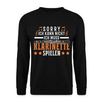 Klarinette Klarinettist - Unisex Pullover - Schwarz - Vorne - Alina (178cm) & Michal (187cm)