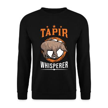Tapir Whisperer Tapir Flüsterer - Unisex Pullover - Schwarz - Vorne - Alina (178cm) & Michal (187cm)