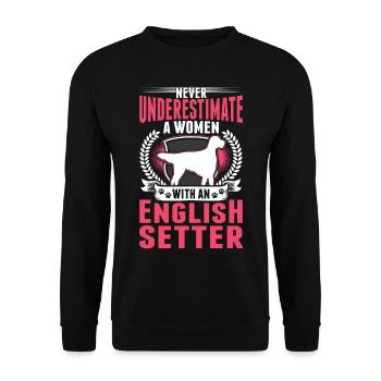 Setter anglais Mme Setter anglais - Sweat-shirt Unisexe - noir - Devant - Alina (178cm) & Michal (187cm)