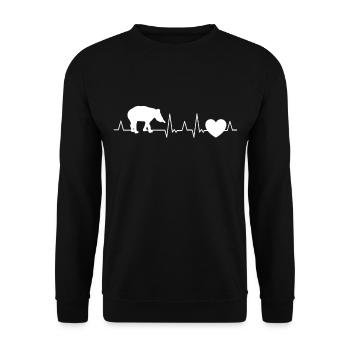 Tapir Herzschlag - Unisex Pullover - Schwarz - Vorne - Alina (178cm) & Michal (187cm)