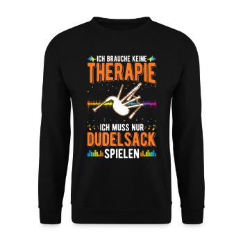Dudelsack Therapie Dudelsackspieler - Unisex Pullover - Schwarz - Vorne - Alina (178cm) & Michal (187cm)